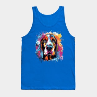 Watercolor Basset hound Tank Top